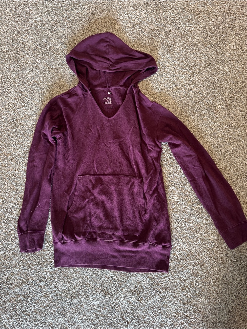 SO Women's Hooded Pullover Sweatshirt - Plum